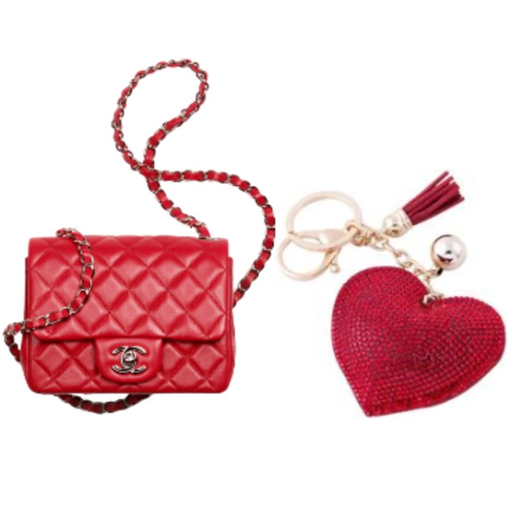 Crystal Heart Key Chain Bag Chain